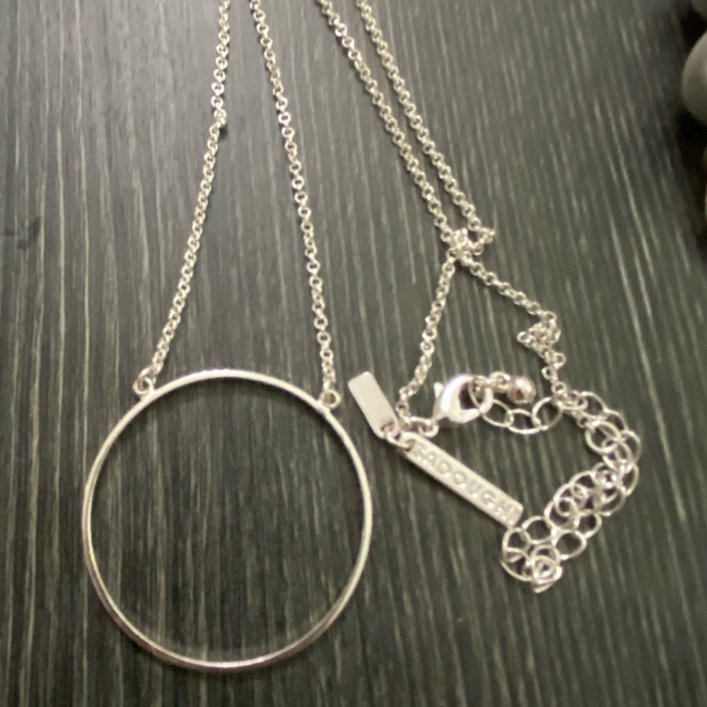 Lele Sadoughi Silver Open Circle Pendant Necklace
